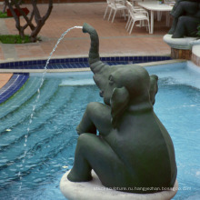 Высокое качество бронзовый фонтан слона сад для продажи